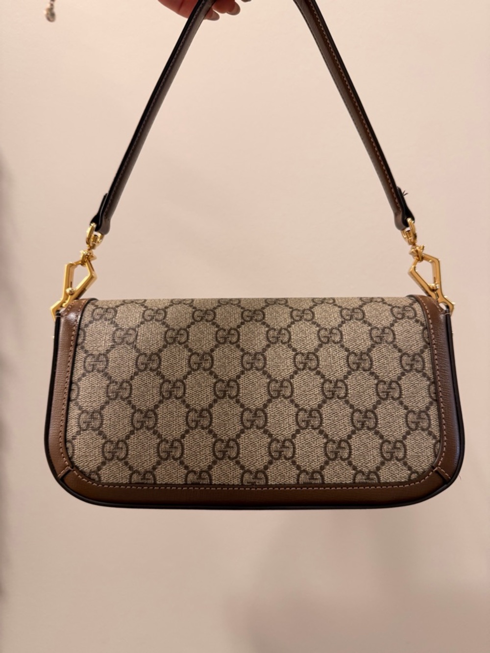 Gucci Canvas Horsebit 1955 Shoulder Bag with Gold Hardware - Picture 4 of 16